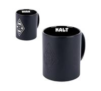 Borussia Mönchengladbach Magic Mug Rombo | Artículo oficial para fans, color negro mate, 0,3 l, cerámica, cambio de diseño en bebidas calientes, taza Gladbach