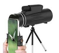 Borwolf-telescopio Monocular 12X50, Prisma HD Bak4 con trípode con Clip for teléfono, for Caza y observación de Aves (Color : Add Tripod and Clip)