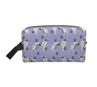 Borzoi y Huellas de Patas, Bolsa de Maquillaje Bolsa de cosméticos Bolsa de artículos de tocador de Viaje portátil Organizador de Bolsa de Maquillaje