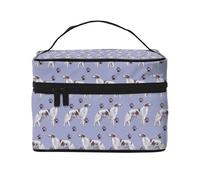 Borzoi y Huellas de Patas, Bolsa de Maquillaje Bolsa de cosméticos Bolsa de artículos de tocador de Viaje portátil Estuche para lápices Bolsa de artículos de tocador