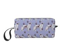 Borzoi y Huellas de Patas, Bolsa de Maquillaje Bolsa de cosméticos Bolsa de artículos de tocador de Viaje portátil Bolsa de Maquillaje