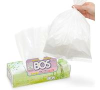 BOS Bolsas desechables para pañales, residuos de mascotas o cualquier producto sanitario, duraderas y sin perfume (60 bolsas) [Tamaño: L, color: blanco]
