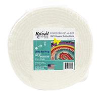 Bosal 1 rollo Napa / Guata de algodón 100% orgánico Jelly Roll, 3 oz, 22.8 m, Blanco Crudo, Sólido, Acolchado