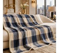 BOSALONI HOME Elegance Collection - Manta tamaño king size, 200 x 230 cm, manta de matrimonio Premium extra grande, suave y voluminosa, diseño elegante y elegante para decoración del hogar (Country