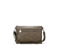 BOSANOVA Bolso Bandolera Rectangular para Mujer con Doble Compartimento, Grabado geométrico, asa de Hombro y asa de Cruzar Regulable y extraíble. Cierre con Cremallera. Taupe U