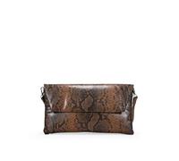 BOSANOVA Bolso de Mano Rectangular con Solapa Tipo sobre con Grabado Animal Print y Cierre con Doble imán. Asa de Cruzar extraíble. Serpiente U