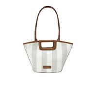 BOSANOVA Bolso Tipo capazo para Mujer en Canvas con Rayas y Detalles en Cuero. Asas de Mano y Asas de Colgar extraíbles. Cierre con imán. Cuero U