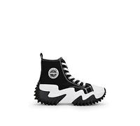 BOSANOVA Sneakers Zapatillas Abotinadas confeccionadas en Tela con Suela con Detalles en la Plataforma de 6,5 cm. Cierre con Cordones. Calzado para Mujer Negro 36