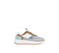 BOSANOVA Zapatillas Deportivas para Mujer con Diferentes Cortes, Tejido de Rejilla y Suela Plana de Goma de 2.5 cm. Cierre Mediante Cordones Redondos. Calzado para Mujer Azul 37