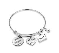 BOSATE Mail Lady Gift Be Nice to Your Mail Lady Bracelet Mail Carrier Retiro Regalo postal Carta Charm Pulsera de agradecimiento para Trabajador Postal