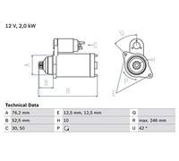 Bosch Motor de arranque 0 986 017 460 – 2 kW – giro izquierdo (antihorario) autoexpelente