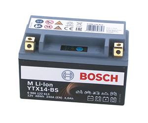 Bosch 0986122613 - Batería de Ion-Litio para Motocicletas 12V 240A 4Ah Ion-Litio equivalente a 12Ah Plomo-Ácido - Adecuada para motocicletas, motos, enduros, scooters, quads, motos de agua