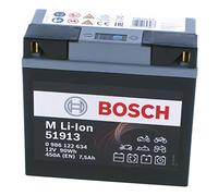 Bosch 0986122634 - Batería de Ion-Litio para Motocicletas 12V 450A 7,5Ah Ion-Litio equivalente a 23Ah Plomo-Ácido - Adecuada para motocicletas, motos, enduros, scooters, quads, motos de agua - 51913