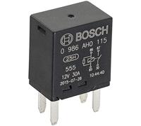 Bosch 0986AH0115 Mini relé de 12 V 30 A, IP5K4, temperatura de funcionamiento de -40 ° a 100°C, relé de 4 pines sin soporte