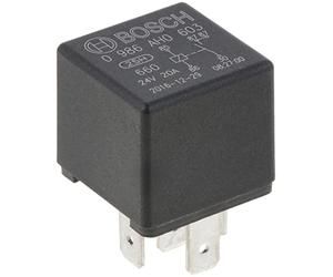 Bosch 0986AH0603 Mini relé de 24 V 20 A, 2x87, IP5K4, temperatura de funcionamiento de -40 ° a 100 °C, relé de 5 pines