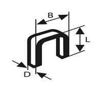 Bosch 1 609 200 388 - Grapa de lomo estrecho tipo 55 resinificada, 6 x 1,08 x 26 mm, pack de 1000