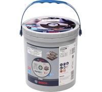 Bosch 100x Disco de corte abrasivo PRO Stainless Steel and Metal de larga vida útil, diámetro interior de 22,23 mm (para Acero, Acero inoxidable, Ø 125 mm, Professional Accesorios Amoladora pequeña)