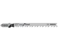 Bosch 100x Hojas de sierra de calar T 101 D Clean for Wood | para Madera blanda, Contrachapado, Longitud 100 mm, Professional Accesorios Sierra de calar