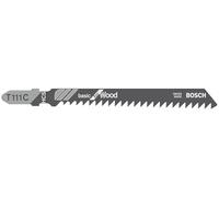 Bosch 100x Hojas de sierra de calar T 111 C Basic for Wood | para Madera blanda, Aglomerado, Longitud 100 mm, Professional Accesorios Sierra de calar