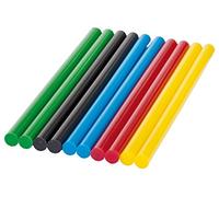 Bosch 10x Barritas de Pegamento Color (Rojo, Amarillo, Azul, Verde, Negro, Ø 7mm, Accesorios Pistolas de Pegamento)