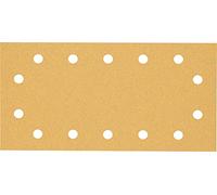 Bosch 10x Papel de lija EXPERT C470 con 14 agujeros | para Pintura sobre madera, Madera dura, Ø 115x230 mm, Grano 80, Professional Accesorios Lijadora orbital