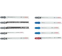 Bosch 10x Set de hojas de sierra de calar para varios materiales, 10 uds. (para Madera blanda, Láminas de acero, x mm,)