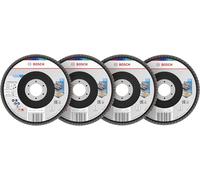 Bosch 15x Set de discos de láminas X451 (para Acero, Aluminio, Ø 125 mm, Grano 40, 60, 80, 120, Professional Accesorios Amoladora grande)