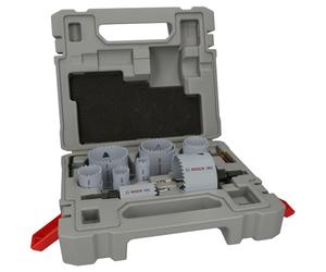 Bosch 17x Set Sierras Corona PRO MultiMat p/Portabrocas Conv. | para Madera blanda, Cartón-yeso, Ø 19, 22, 25, 29, 35, 38, 44, 51, 57, 64, 76 mm, Professional Accesorios Taladro