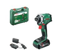 Bosch 18V System atornillador de impacto a batería UniversalImpactDrive 18V-210 (potente y compacto para madera; batería PBA 18V 2.0Ah W-BM, cargador AL18V-20, estuche de transporte incl.)