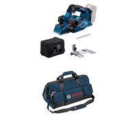 Bosch 18V System cepillo a batería GHO 18V-26 (Brushless, incl. bolsa para polvo, tope paralelo, sin baterías ni cargador) + Bosch Professional - Bolsa para herramientas (talla L, 55x35x35 cm)