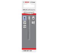 Bosch Broca para azulejos CYL-9 SoftCeramic Ø 5 mm Acero inoxidable Blanco