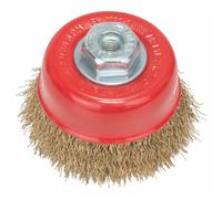 Bosch 1x Cepillo de vaso de alambre ondulado PRO Metal Clean, rosca M10 | para Metales no ferrosos, Acero, Ø 75 mm, Professional Accesorios Amoladora pequeña