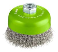 Bosch 1x Cepillo Vaso Ondulado PRO Inox clean M14 | para Metales no ferrosos, Acero, Ø 100 mm, Professional Accesorios Amoladora grande