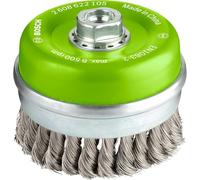 Bosch 1x Cepillo Vaso Trenzado PRO Inox heavy M14 | para Metales no ferrosos, Acero, Ø 100 mm, Professional Accesorios Amoladora grande