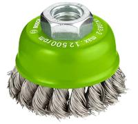 Bosch 1x Cepillo Vaso Trenzado PRO Inox heavy M14 | para Metales no ferrosos, Acero, Ø 65 mm, Professional Accesorios Amoladora pequeña