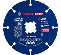 Bosch 1x Disco de corte de carburo EXPERT Multi Material, X-Lock | para Madera dura, Madera con clavos, Ø 115 mm, Professional Accesorios Amoladora pequeña