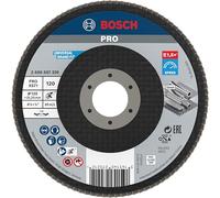 Bosch 1x Disco de láminas PRO X571, versión en ángulo, de fibra | para Acero, Acero inoxidable, Grano 120, Professional Accesorios Amoladora pequeña