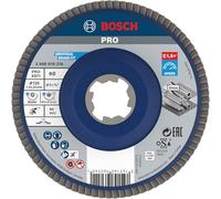 Bosch 1x Disco de láminas PRO X571, versión recta, X-Lock | para Acero, Acero inoxidable, Grano 60, Professional Accesorios Amoladora pequeña