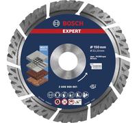 Bosch 1x Discos de corte con diamante EXPERT Multi Material | para Hormigón, Hormigón armado, Ø 150 mm, Professional Accesorios Amoladora grande