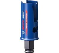 Bosch 1x Sierra de corona EXPERT Construction Material PC Plus (para Madera blanda, Aglomerado, Ø 35 mm, Professional Accesorios Taladro)
