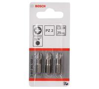 BOSCH Punta de destornillador extra dura Extra-Hart PZ 2, 25 mm (3 uds) 2607001558