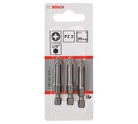 Bosch 2 607 001 577 - Punta de atornillar extra dura - PZ 2, 49 mm (pack de 3)