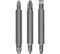 Bosch 2 607 001 745 - Juego de lámina doble, 3 piezas - PH1, PZ1, S 0,6x4,5; PH2, PZ2, S 1,0x5,5; 60 mm (pack de 3)