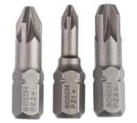 Bosch 2 607 001 753 - Set de 3 puntas de atornillar extraduras (PZ) - PZ1; PZ2; PZ3; 25 mm (pack de 3)