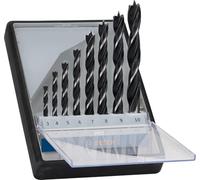Bosch 2 607 010 533 - Set de 8 brocas helicoidales para madera Robust Line - 3; 4; 5; 6; 7; 8; 9; 10 mm (pack de 8)