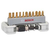 Bosch 2 608 522 126 - Set de 11 puntas de atornillar incluido soporte para puntas de atornillar - PH1; PH2; PH3; PZ1; PZ2; PZ3; T10; T15; T20; T25; T30; 25 mm (pack de 12)