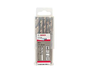 Bosch 2 608 588 098 - Brocas metálicas HSS-Co, DIN 338-7,2 x 69 x 109 mm (pack de 10)