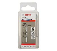 Bosch 2 608 597 223 - Pack de 10 brocas para carrocerías HSS-R, DIN 1897 (3,3 x 20 x 49 mm)