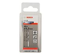 Bosch 2 608 597 244 - Pack de 10 brocas para carrocerías HSS-R, DIN 1897 (5,3 x 26 x 66 mm)