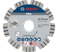 BOSCH Disco de corte de diamante Best for Concrete 115 x 22,23 x 2,2 x 12 mm 2608602651